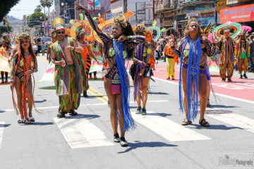 Performers at the 2018 Carnaval Parade in San Francisco, California