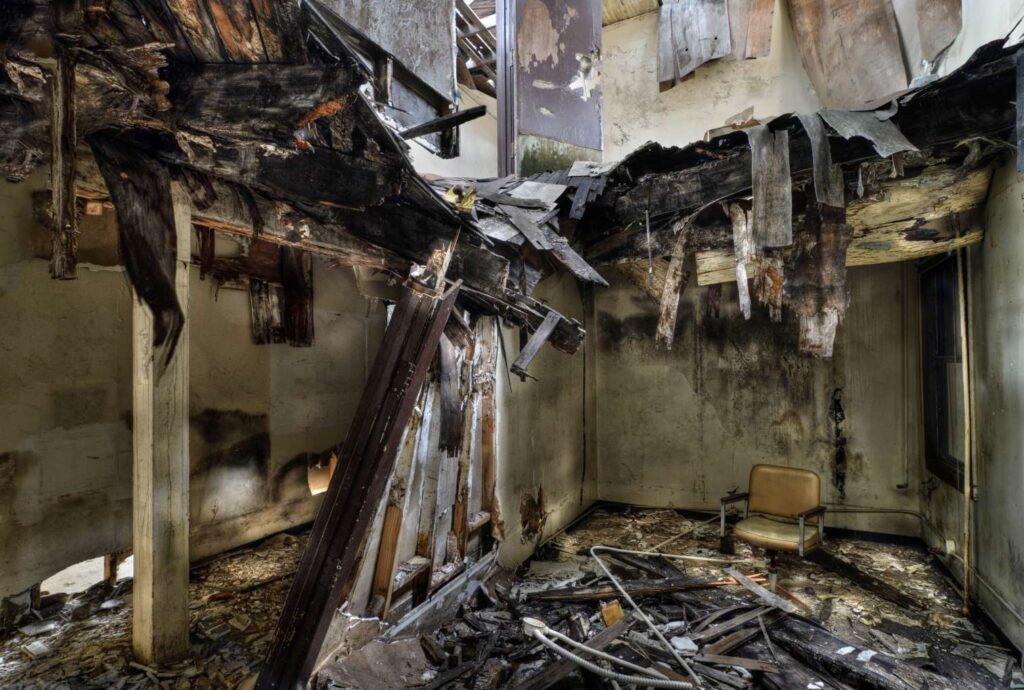 The ceiling caved in
