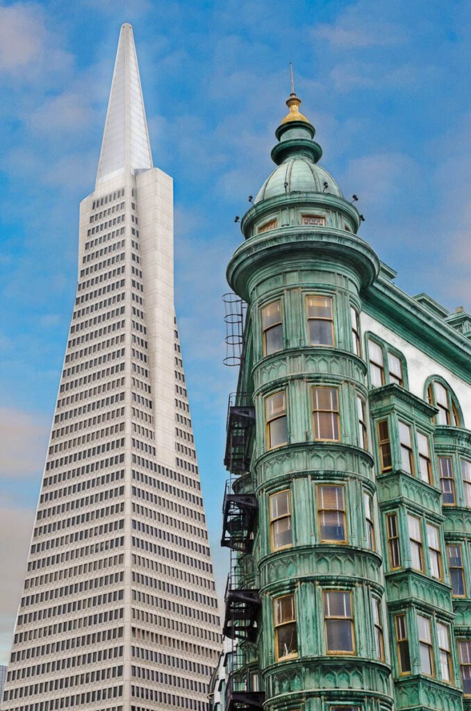 Transamerica Pyramid and Sentinel Building in San Francisco